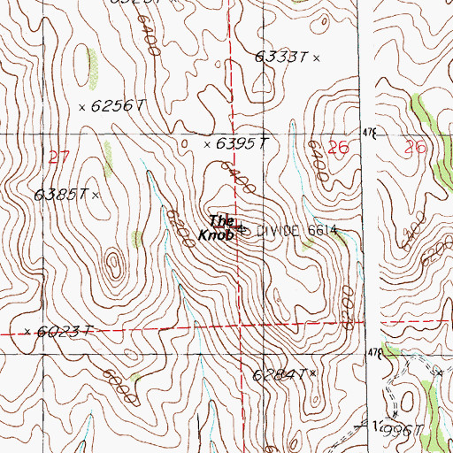 Topographic Map of The Knob, ID