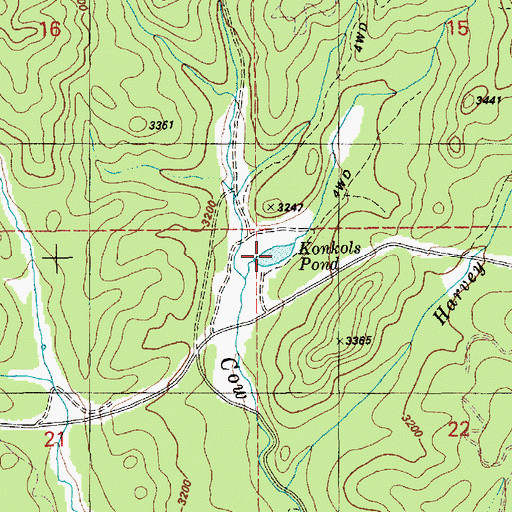 Topographic Map of Konkols Pond, ID