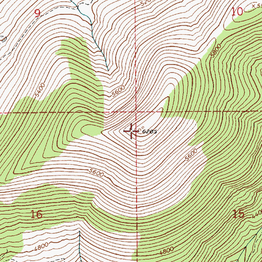 Topographic Map of Lost Peak, ID