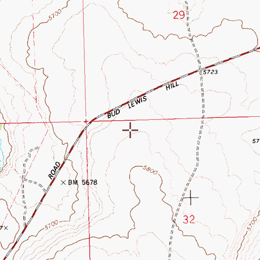 Topographic Map of Bud Lewis Hill, ID