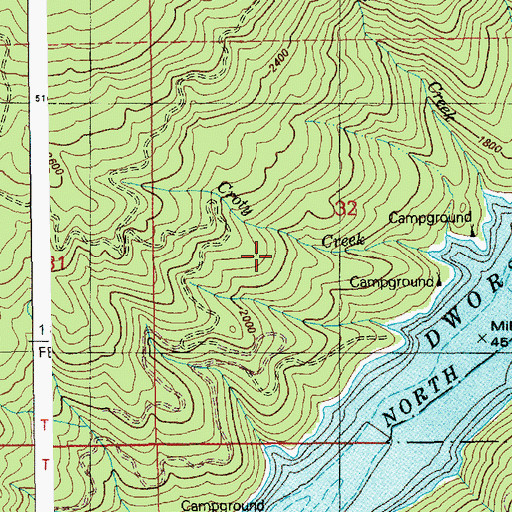 Topographic Map of Croty Creek, ID