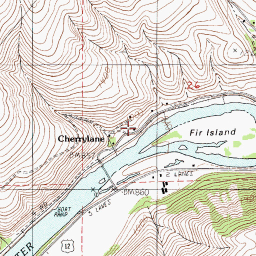 Topographic Map of Cherrylane Station, ID
