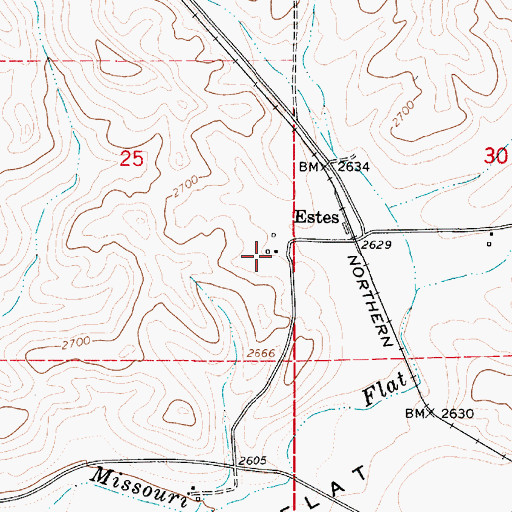 Topographic Map of Estes Station, ID