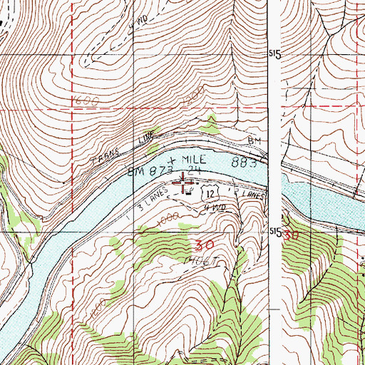 Topographic Map of Fir Bluff Station, ID