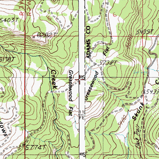 Topographic Map of Greasewood Flat, ID