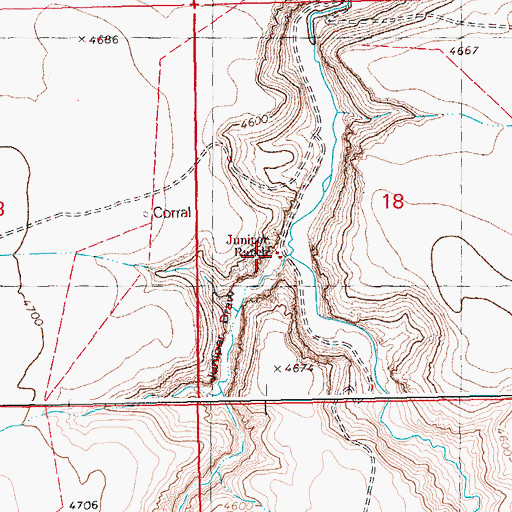 Topographic Map of Juniper Ranch, ID