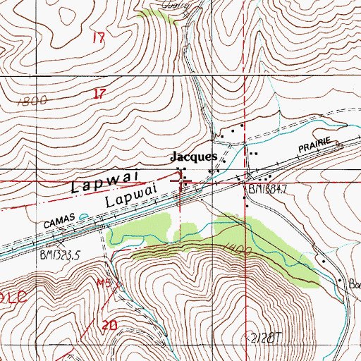 Topographic Map of Jacques Station, ID