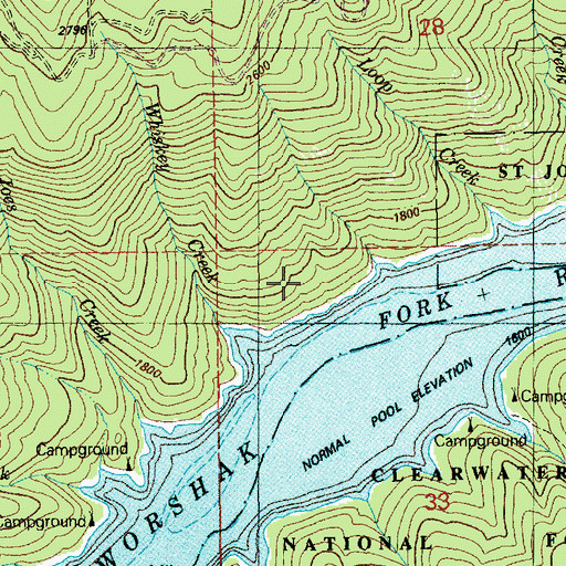 Topographic Map of Larson Bar Landing Area, ID