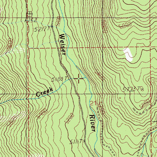 Topographic Map of Lake Creek, ID