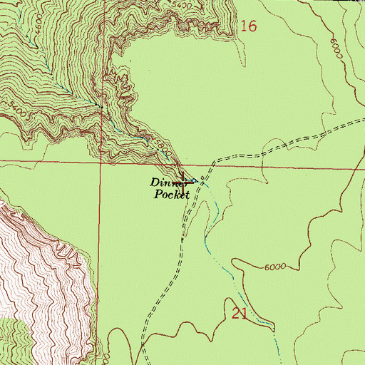 Topographic Map of Dinner Pocket, AZ