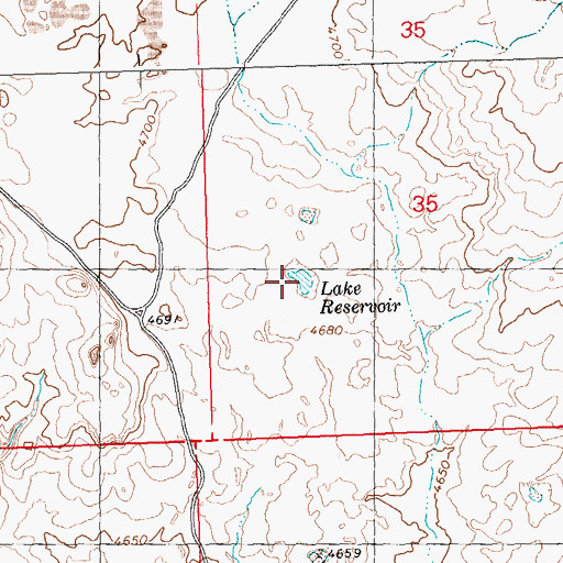 Topographic Map of Lake Reservoir, ID