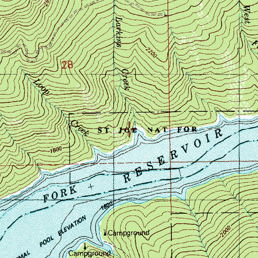 Topographic Map of Larkins Creek, ID