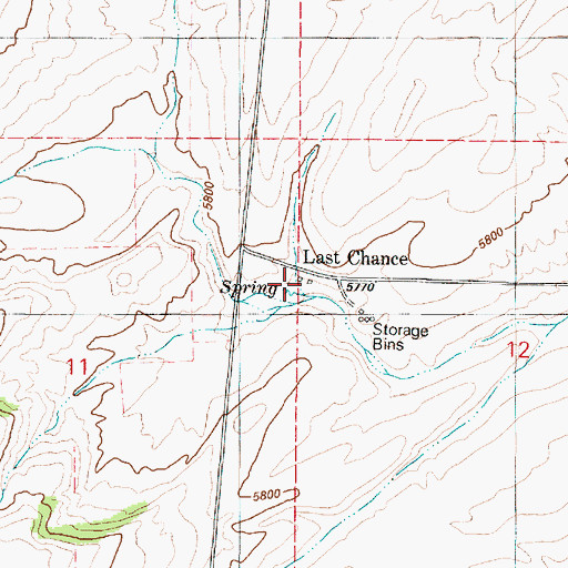 Topographic Map of Last Chance, ID
