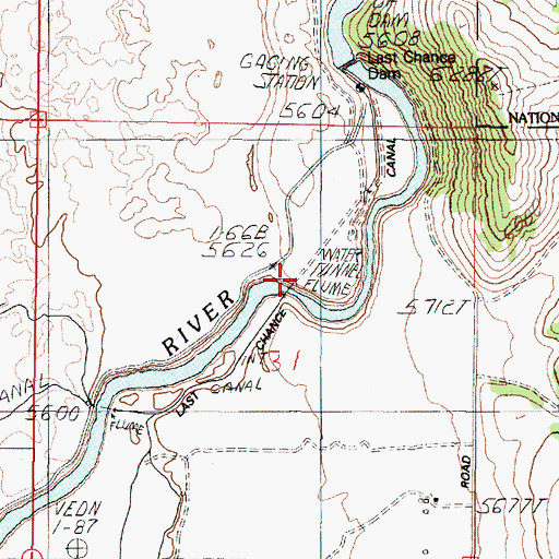 Topographic Map of Last Chance Canal, ID