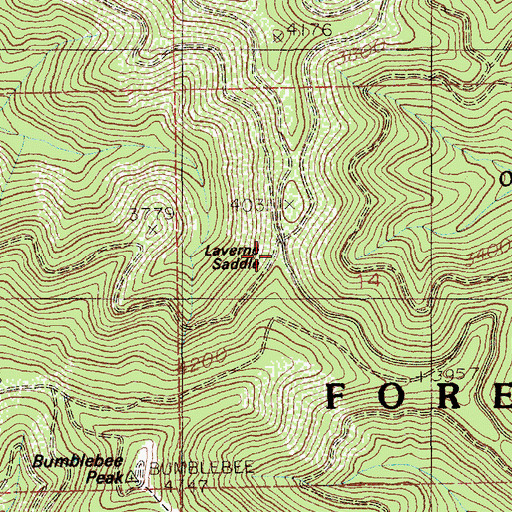 Topographic Map of Laverne Saddle, ID