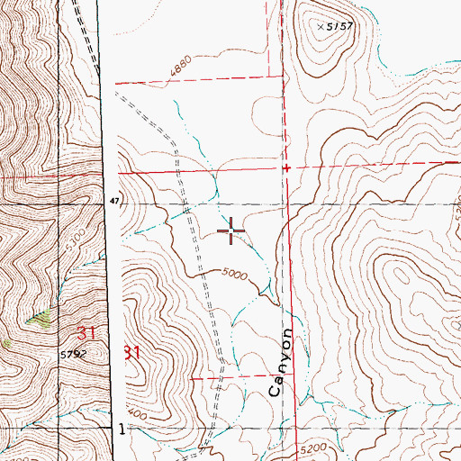 Topographic Map of Leduck Canyon, ID