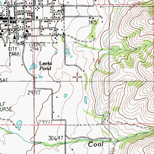 Topographic Map of Leeks Pond, ID