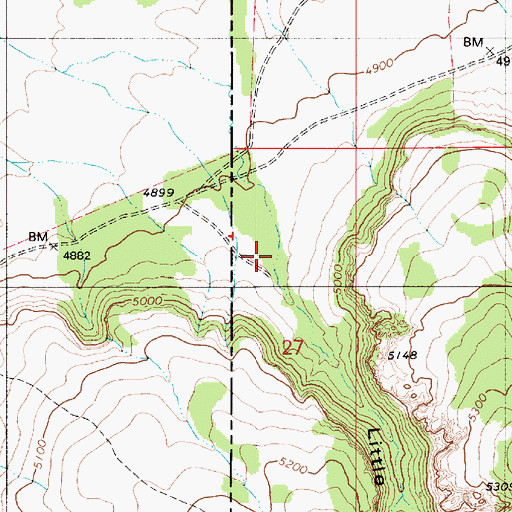 Topographic Map of Little Box Canyon, ID