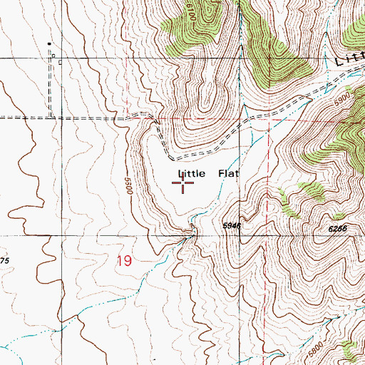 Topographic Map of Little Flat, ID