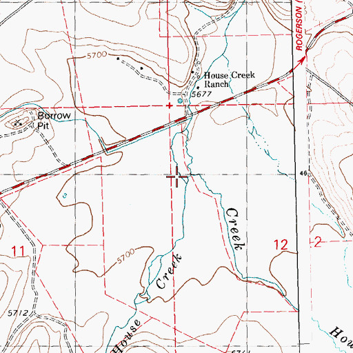 Topographic Map of Little House Creek, ID