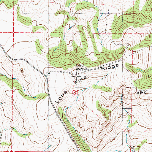 Topographic Map of Lone Pine Ridge, ID