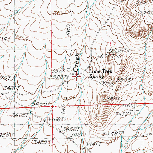 Topographic Map of Lone Tree Spring, ID