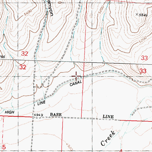Topographic Map of Long Canyon, ID