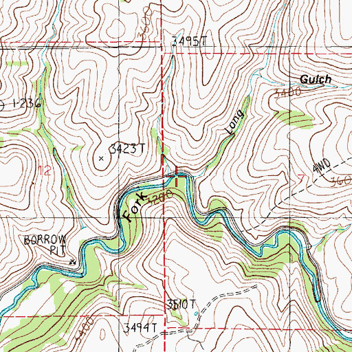 Topographic Map of Long Gulch, ID