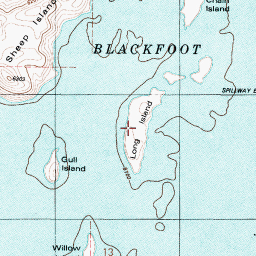 Topographic Map of Long Island, ID