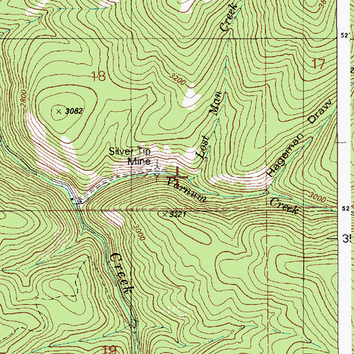 Topographic Map of Lost Man Creek, ID