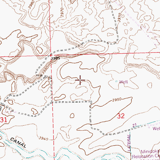 Topographic Map of Jerome County, ID