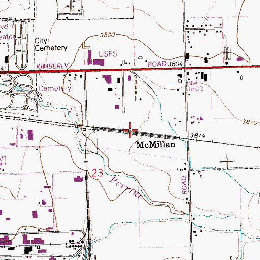Topographic Map of McMillan Siding, ID