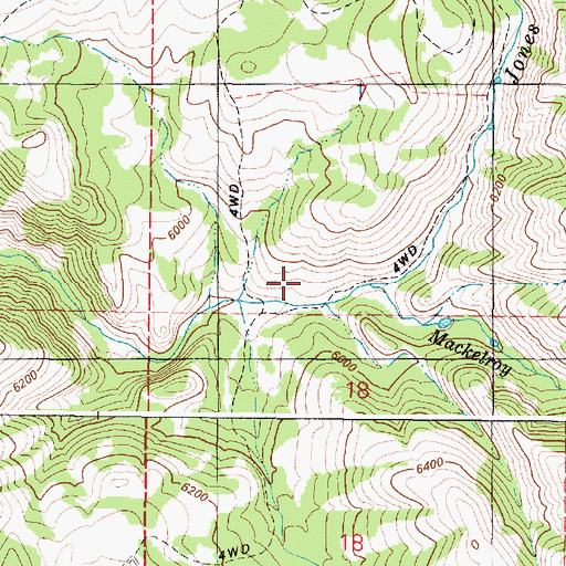 Topographic Map of Mackelroy Creek, ID