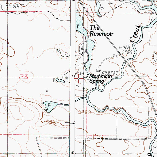 Topographic Map of Mammoth Spring, ID