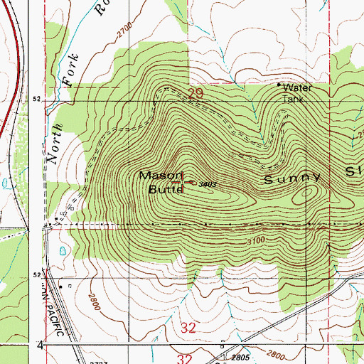 Topographic Map of Mason Butte, ID