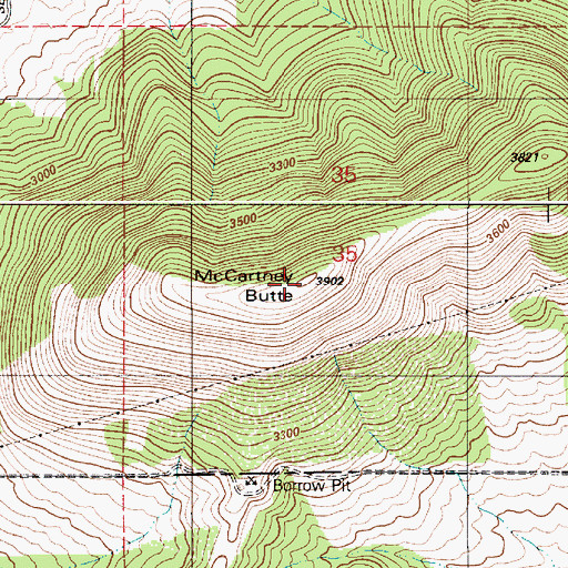 Topographic Map of McCartney Butte, ID
