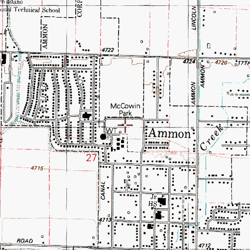 Topographic Map of McCowin Park, ID