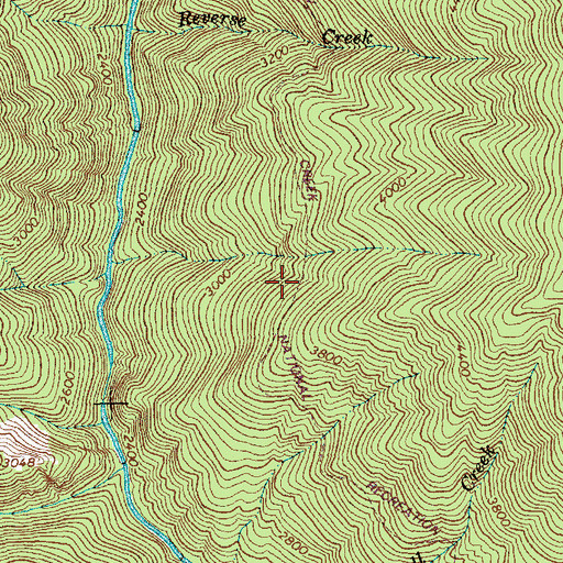 Topographic Map of Meadow Creek National Recreation Trail, ID