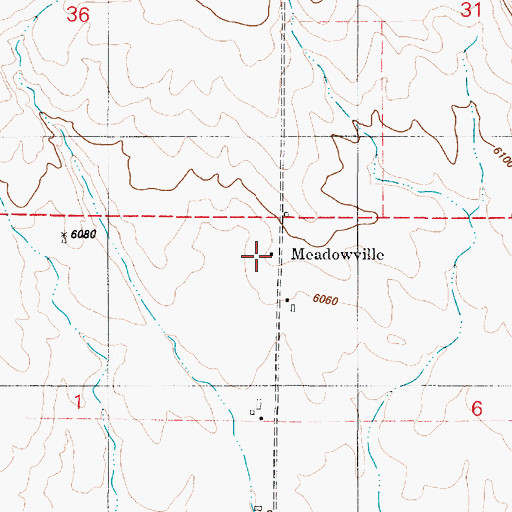 Topographic Map of Meadowville, ID