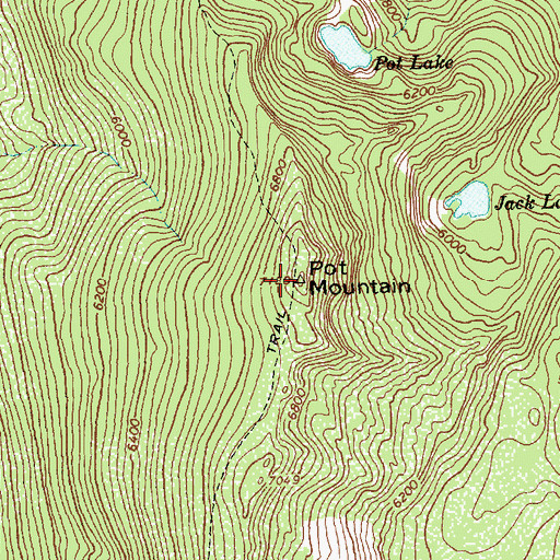 Topographic Map of Bitterroot Range, ID