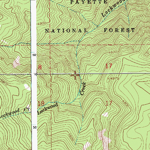 Topographic Map of Lockwood Creek, ID