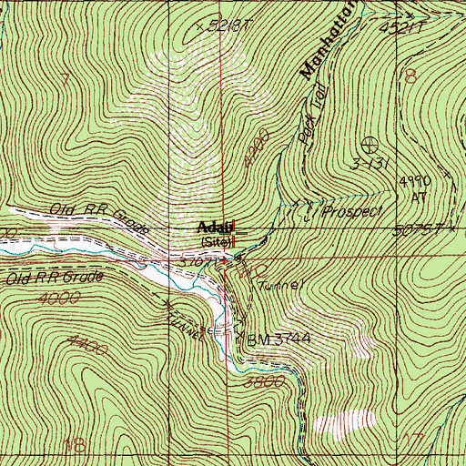Topographic Map of Monitor Mines (historical), ID