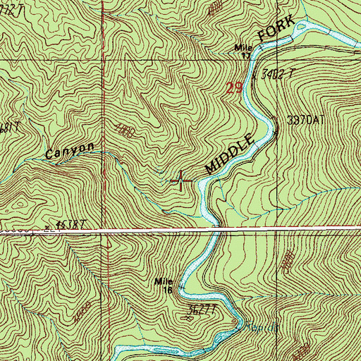 Topographic Map of Hot Springs, ID