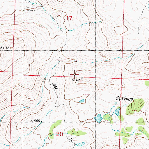 Topographic Map of Blaine County, ID