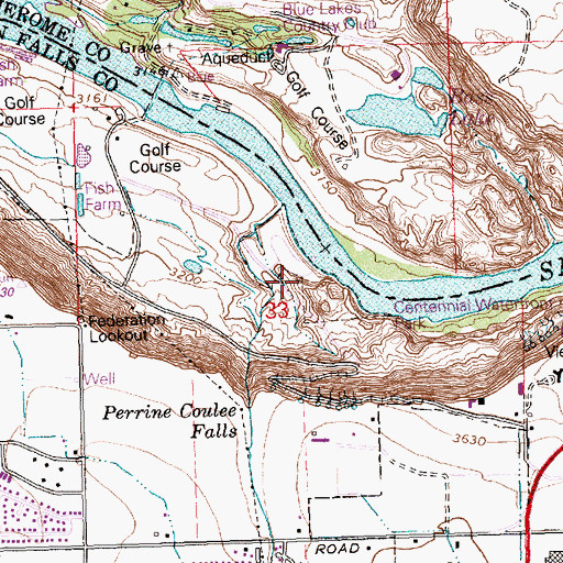 Topographic Map of Centennial Waterfront Park, ID