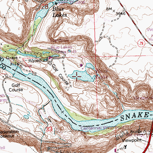 Topographic Map of Bass Lake, ID