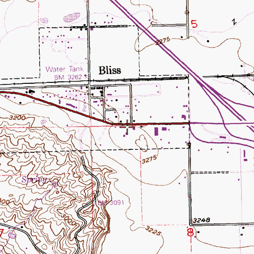 Topographic Map of Bliss Community Church, ID