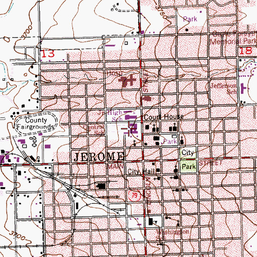 Topographic Map of Central Elementary School, ID