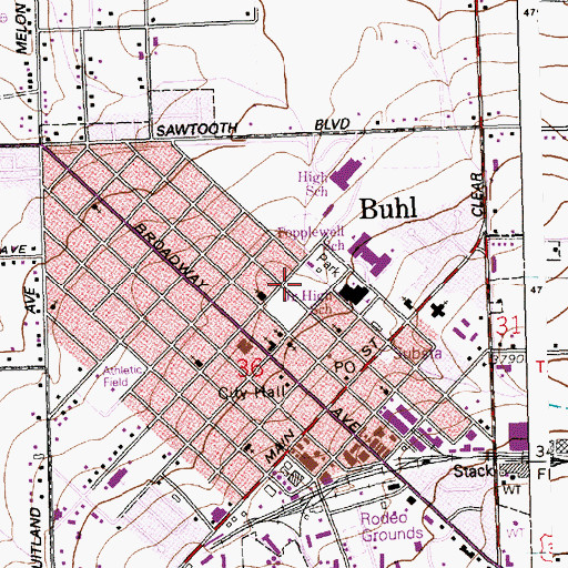 Topographic Map of Eastman Park, ID
