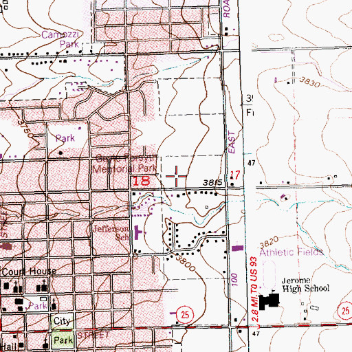 Topographic Map of Gayle Forsyth Memorial Park, ID